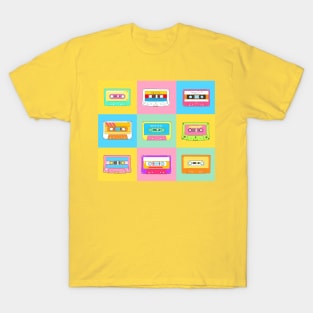 Retro Cassette Tapes in Rainbow Colors T-Shirt